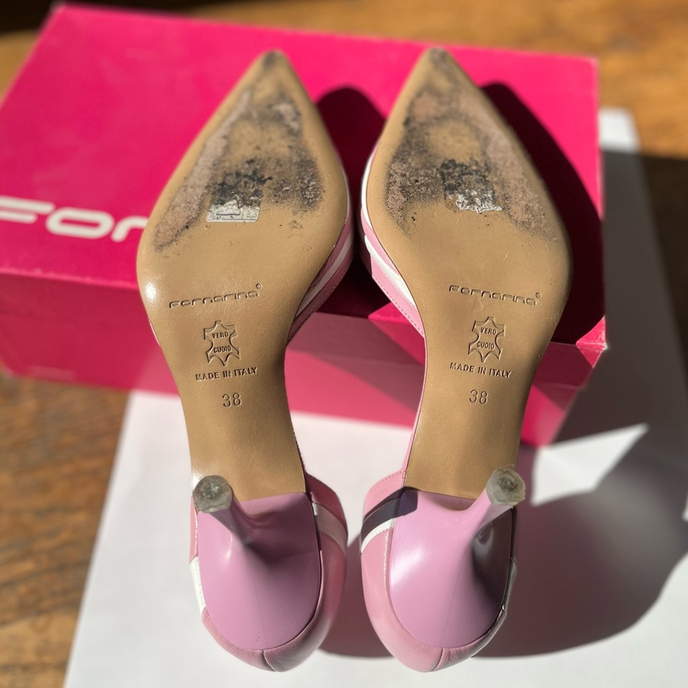 Pink and White Women's Kitten 2โ Heels, Size 6 Women - Picture 5 of 8